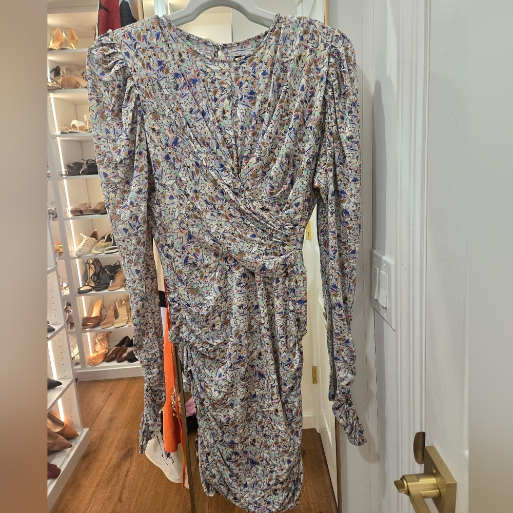 NWT Isabel Marant Multicolor Long Sleeve Dress